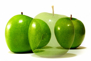 Green Apples, apples, abstract, 3d, green, fruit HD wallpaper
