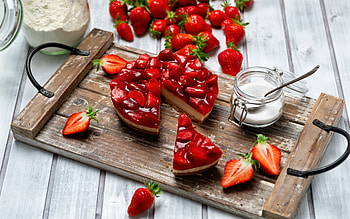 Strawberry Cheesecake, dessert, cheesecake, strawberry, food HD wallpaper