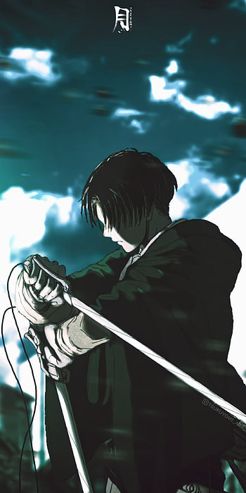 Levi A, sky, art, shingekinokyojin, leviackerman, attackontitan HD phone wallpaper