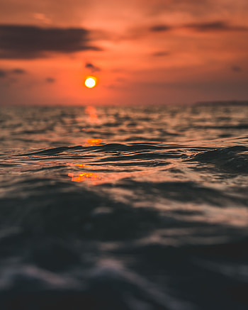 Nature, Water, Sunset, Sun, Waves, Surface HD phone wallpaper