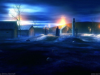 gathering, ander, the moon HD wallpaper