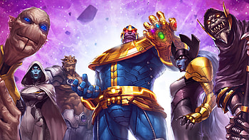 Video Game, Marvel: Future Fight, Alien, Armor, Black Dwarf (Marvel Comics), Corvus Glaive, Ebony Maw, Infinity Gauntlet, Proxima Midnight, Supergiant (Marvel Comics), Thanos HD wallpaper