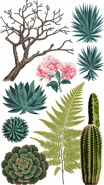 Vibrant Foliage: A Stunning , foliage, plant, cactus, botanical HD phone wallpaper