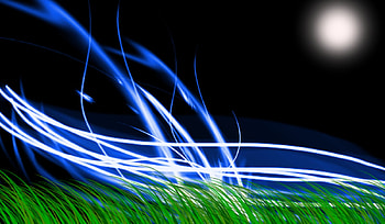 silent night, night, colorful, abstract, moon, fantasy, lights, grass, fusion HD wallpaper