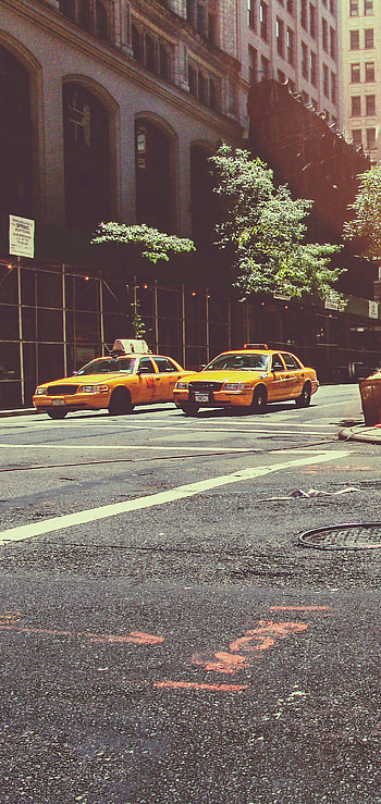 Taxi cabs, New York City, Street vehicles HD phone wallpaper