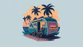Camping Van Minimalism , van, artist, artwork, digital-art, minimalism, ai, artstation HD wallpaper