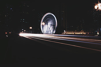 Cities, Night, City, Rotation, Wheel HD wallpaper