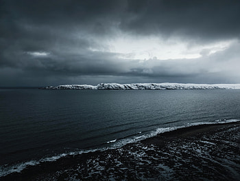 Low Light Evening On Ocean Side, nature, ocean, snow, evening HD wallpaper