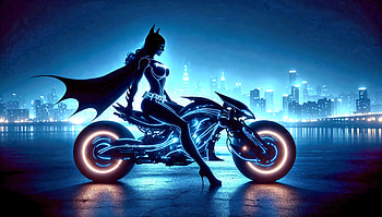 Batgirl Ride, batgirl, superheroes, artwork, art, digital-art, ai, deviantart HD wallpaper