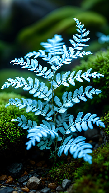 Luminous Fern Glow – Serene Nature , plant, nature, foliage HD phone wallpaper