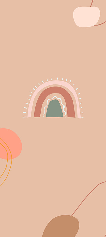 Boho Wan, beige, orange, rainbow, minimal, peach, minimalist HD phone wallpaper