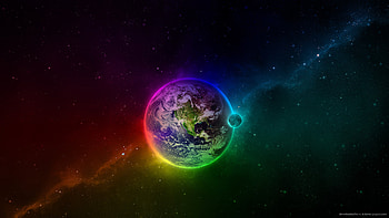 Rainbow Earth HD wallpaper
