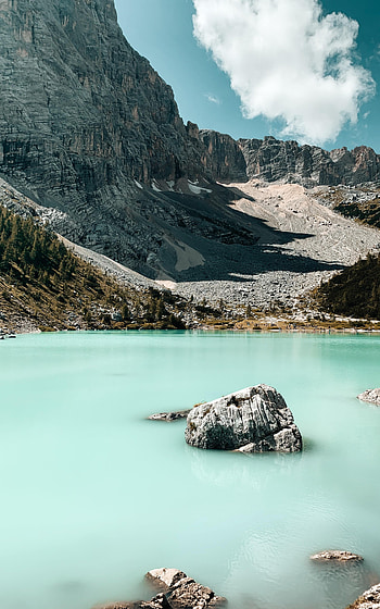 Nature, Water, Rocks, Mountain, Lake, Shore, Bank HD phone wallpaper