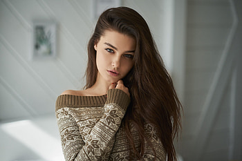 Long Hair Brunette, brunette, girls, model HD wallpaper