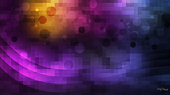 Pixel Peace II, circles, squares, firefox persona, curves, colors, pixels, abstract, bright, bubbles HD wallpaper
