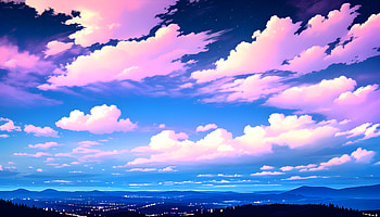 Landscape in evening, AI Art, night, Anime, landscape, anime landscape, anime night HD wallpaper