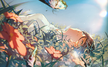Serene Anime Girl in Bloom -, Anime, girl, anime girl HD wallpaper