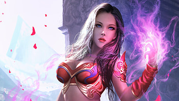 Girl With Magic, fantasy-girls, artist, artwork, digital-art HD wallpaper