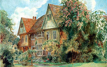 painting house, garden, cottage, painting, house HD wallpaper