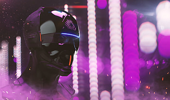 Art, Cyberpunk, Neon, Illumination, Backlight, Mask, Helmet, Head, Robot HD wallpaper
