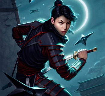 nanashi, japanese, boy, fantasy, ninja, katana, warrior HD wallpaper