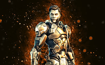 Midas Rex, , brown neon lights, Fortnite Battle Royale, Fortnite characters, Midas Rex Skin, Fortnite, Midas Rex Fortnite HD wallpaper