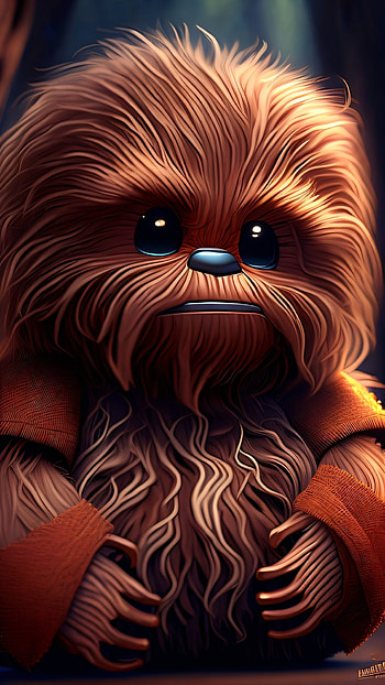 Chewbacca, AI Art, Star Wars, baby HD phone wallpaper