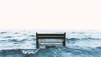 Nature, Sea, Bench, Surf HD wallpaper
