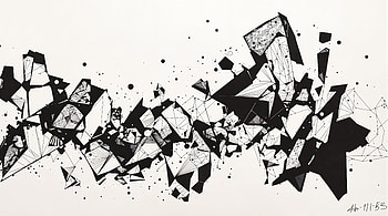 Dynamic Ink Burst - Ultra, ink, Abstract, geometric design, Black & White HD wallpaper