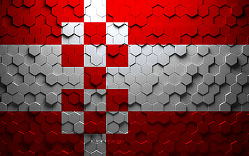 Flag of Hamm, honeycomb art, Hamm hexagons flag, Hamm, 3d hexagons art, Hamm flag HD wallpaper