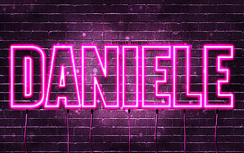 Daniele, , with names, female names, Daniele name, purple neon lights, Daniele Birtay, Happy Birtay Daniele, popular italian female names, with Daniele name HD wallpaper