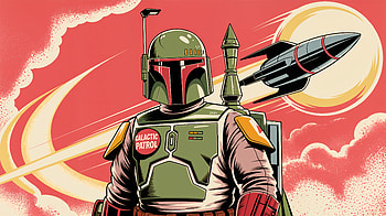 Boba Fett Ultra – Galactic Patrol Defender, Boba Fett, space, Sci Fi, bounty hunter, rocket HD wallpaper