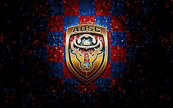 AD San Carlos, glitter logo, Liga FPD, red blue checkered background, soccer, Costa Rican football club, AD San Carlos logo, mosaic art, football, San Carlos FC HD wallpaper