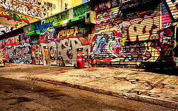 Cities, Asphalt, Wall, Graffiti HD wallpaper