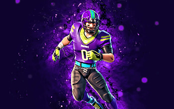 End Zone, , violet neon lights, Fortnite Battle Royale, Fortnite characters, End Zone Skin, Fortnite, End Zone Fortnite HD wallpaper