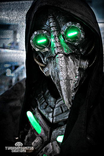 Plague knight - LED cyberpunk plague doctor mask by TwoHornsUnited.deviantart.com on @ HD phone wallpaper
