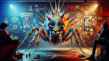 Punk Spider: A Stunning Ultra, punk, spider, Digital Art, graffiti, vibrant colors HD wallpaper