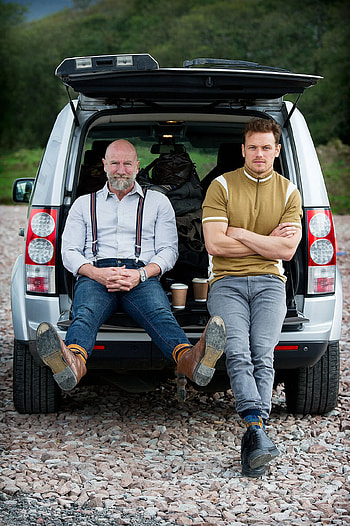 Sam Heughan, Men in Kilts travel show, Sam and Graham McTavish, Exciting rumors HD phone wallpaper