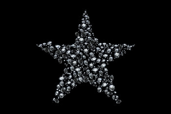 Diamond star, star, white, black, craciun, christmas, stone, bw, diamond HD wallpaper