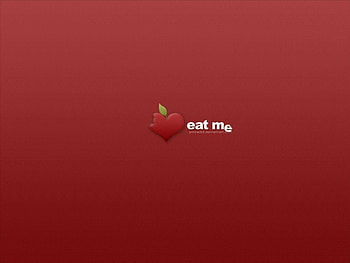 EAT ME!, bitten, love, red, eat me, heart HD wallpaper