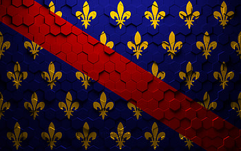 Flag of Bourbonnais, honeycomb art, Bourbonnais hexagons flag, Bourbonnais, 3d hexagons art, Bourbonnais flag HD wallpaper