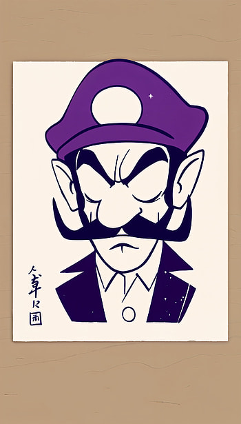 Waluigi : Embrace the Mischief!, cartoon, character design, illustration HD phone wallpaper