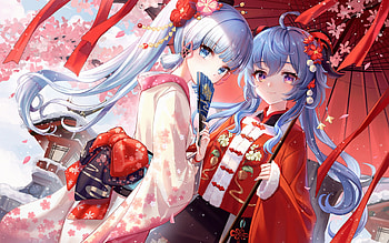 Kamisato Ayaka, Ganyu, Genshin Impact, japanese manga, anime characters, Genshin Impact characters HD wallpaper