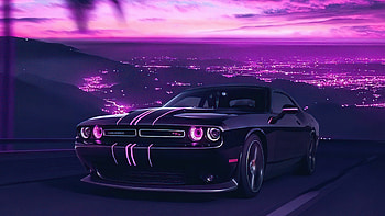 Dodge Challenger Vaporwave , dodge-challenger, dodge, cars, vaporwave, artist, artwork, digital-art HD wallpaper