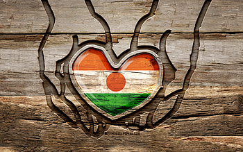 I love Niger, , wooden carving hands, Day of Niger, Niger flag, Flag of Niger, Take care Niger, creative, Niger flag in hand, wood carving, african countries, Niger HD wallpaper