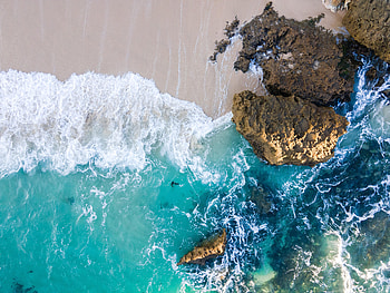 Nature, Sea, Beach, Sand, View From Above HD wallpaper