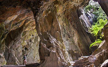 Cave, nature, rock, mountain HD wallpaper