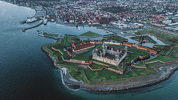 Elsinore, Kronborg Castle, Scenic view, Coastal beauty HD wallpaper