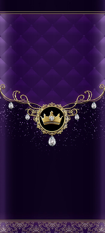 Golden crown, gold, electric blue, diamond, King, metal, roll, luxury, purple HD phone wallpaper
