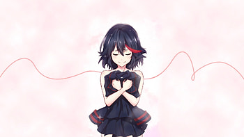 Close eyes, cute anime, Ryūko Matoi, Kill la Kill HD wallpaper